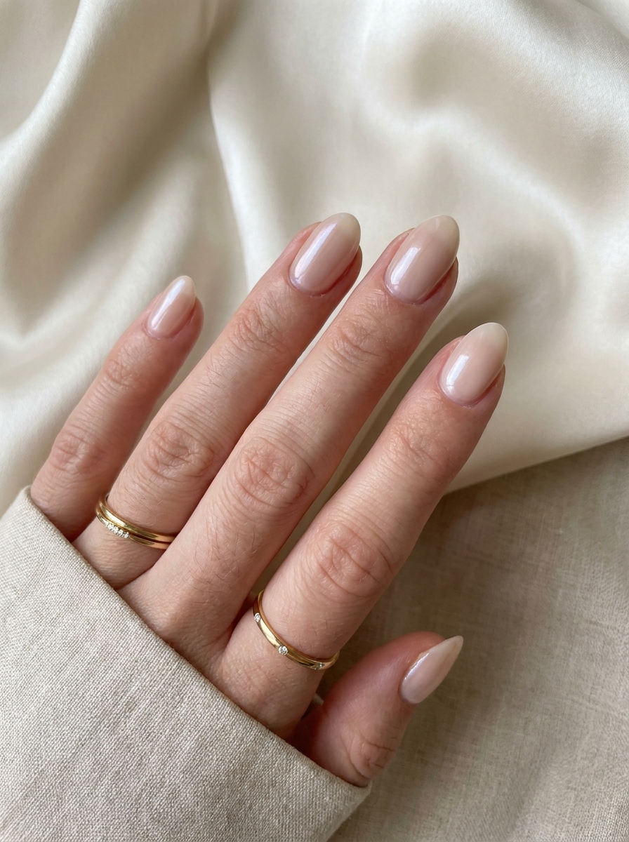Glazed Nude Nägel als Nude Nägel Inspiration 2026